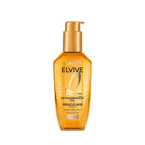L'Oréal Paris Elvive Extraordinary Oil Hair Serum, Intense Nourishment, Shine & Heat Protection, All Hair Types, 100ml (3.4 fl oz)