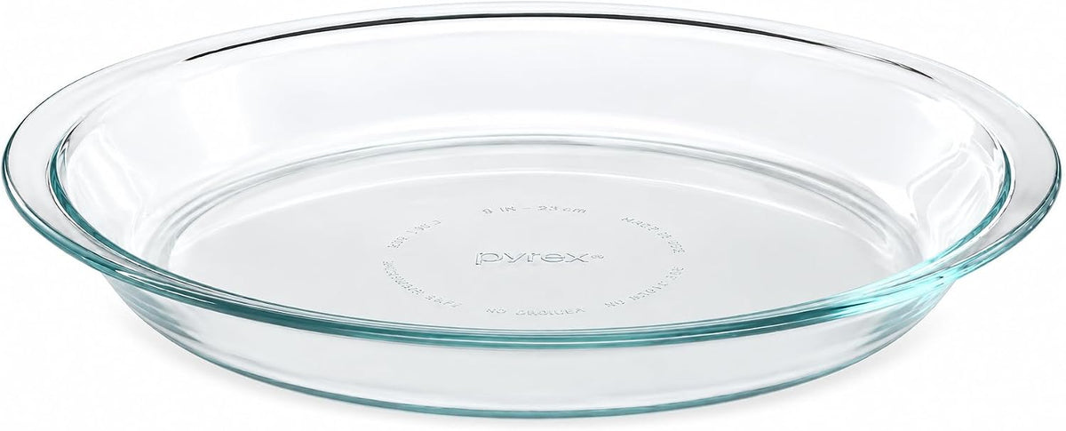 Pyrex 9 in. Glass Pie Plate, Clear Glass Pie Dish
