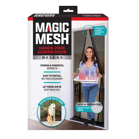 As Seen On Tv Magic Mesh 83 in. H X 39 in. W Black Mesh Hands-Free Magnetic Screen Door
