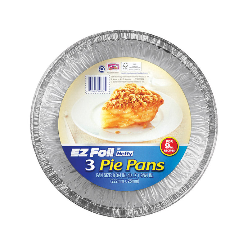 Hefty EZ Foil 8-3/4 in. W X 8-3/4 in. L Pie Pan Silver 3 pk (Pack of 12)