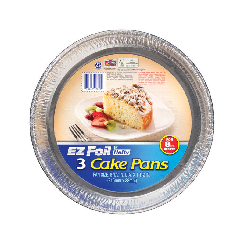 Hefty EZ Foil 8-1/2 in. W X 8-1/2 in. L Cake Pan 3 pc (Pack of 12)