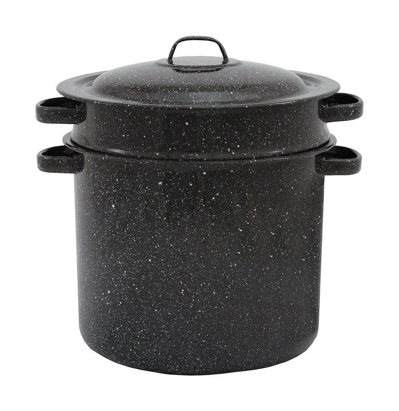 Granite Ware Ceramic Over Steel Blancher 7.5 qt Black (Pack of 4)