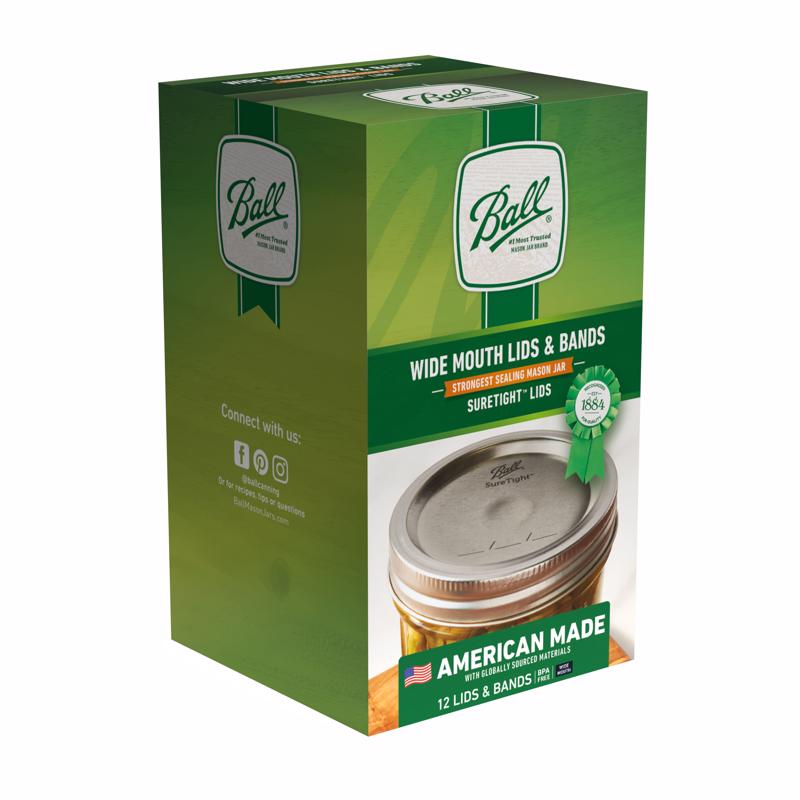 Ball Wide Mouth Canning Lids and Bands 12 pk (Pack of 12)