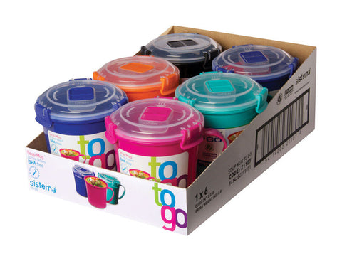 Sistema 22.1 oz Assorted Soup Mug 1 pk (Pack of 6)