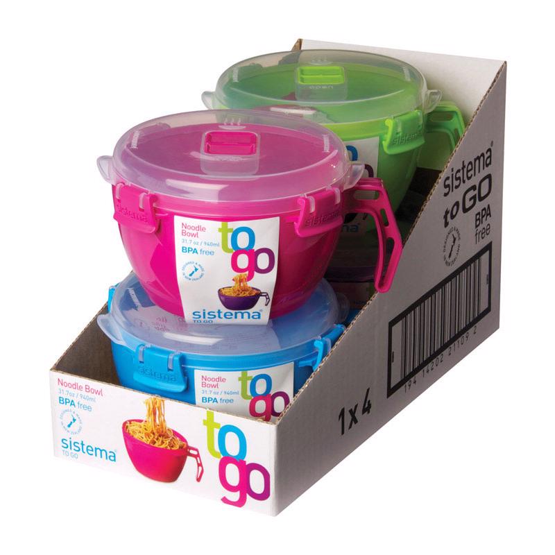 Sistema Klip It 31.7 oz Assorted Noodle Bowl 1 pk (Pack of 4)
