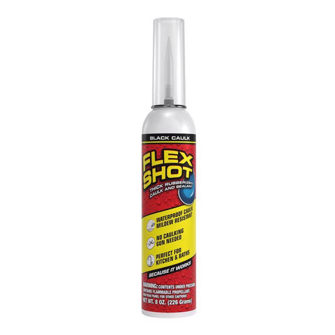 Flex Seal Family of Products Flex Shot Black Rubber All Purpose Waterproof Sealant 8 oz (Pack of 4)