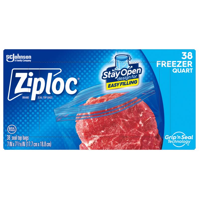 Ziploc 1 qt Clear Freezer Bag 38 pk (Pack of 9)