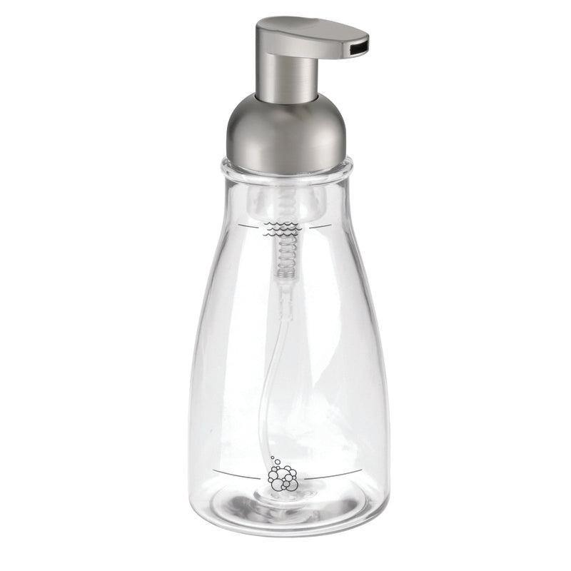iDesign Brushed Nickel Clear Plastic Soap Pump