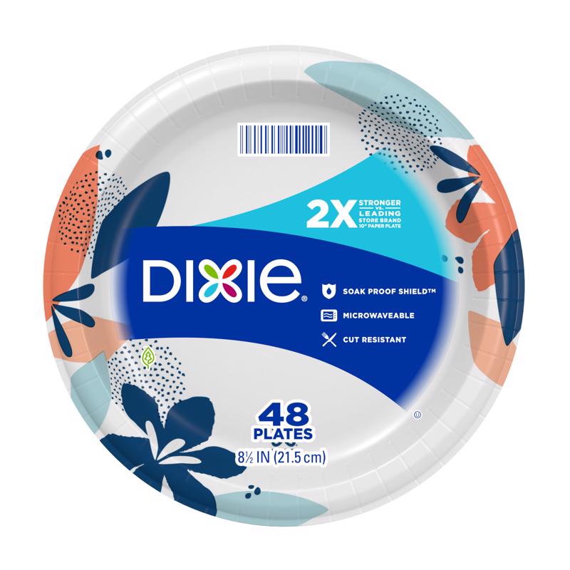 Dixie Multicolored Paper Flowers Bloom Dinner Plate 8-1/2 in. D 48 pk (Pack of 10)