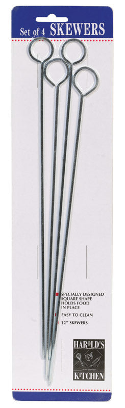 Harold Import Silver Chrome Barbecue Skewers