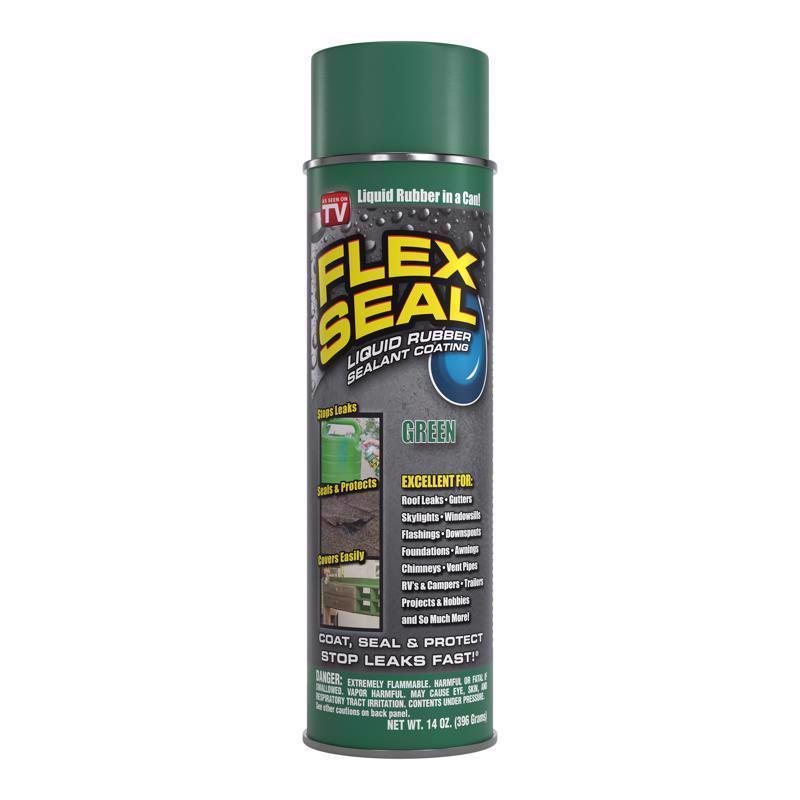 Flex Seal Family of Products Flex Seal Green Rubber Spray Sealant 14 oz (Pack of 6)