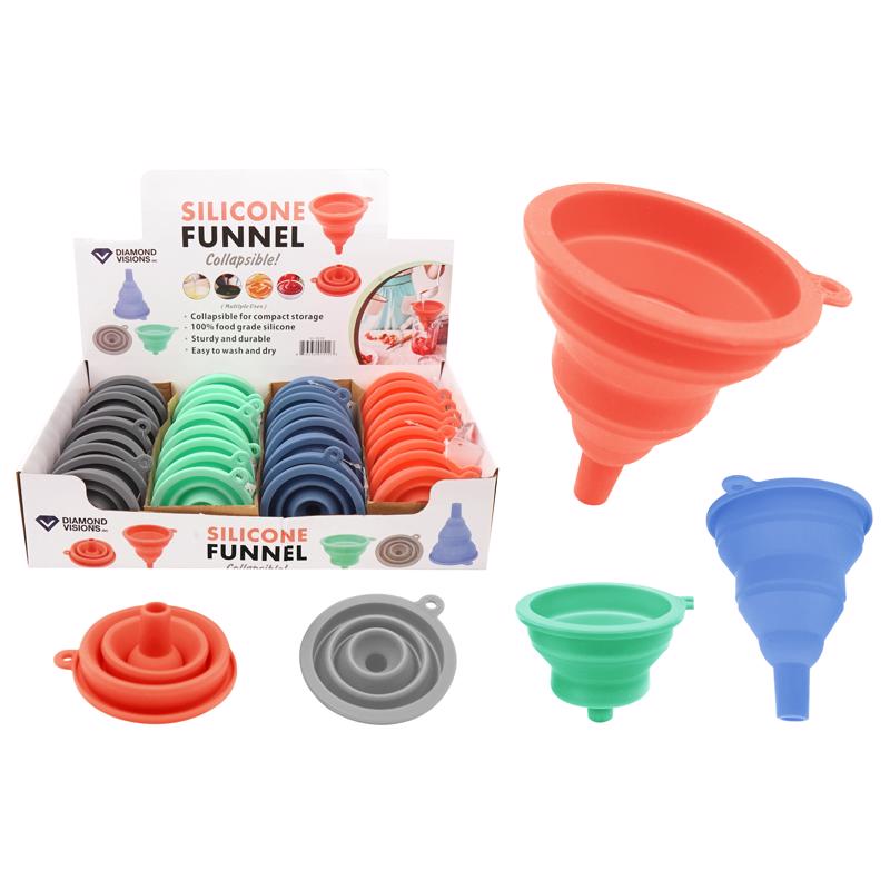 Diamond Visions Assorted 4 in. H Silicone Extendable Funnel (Pack of 36)