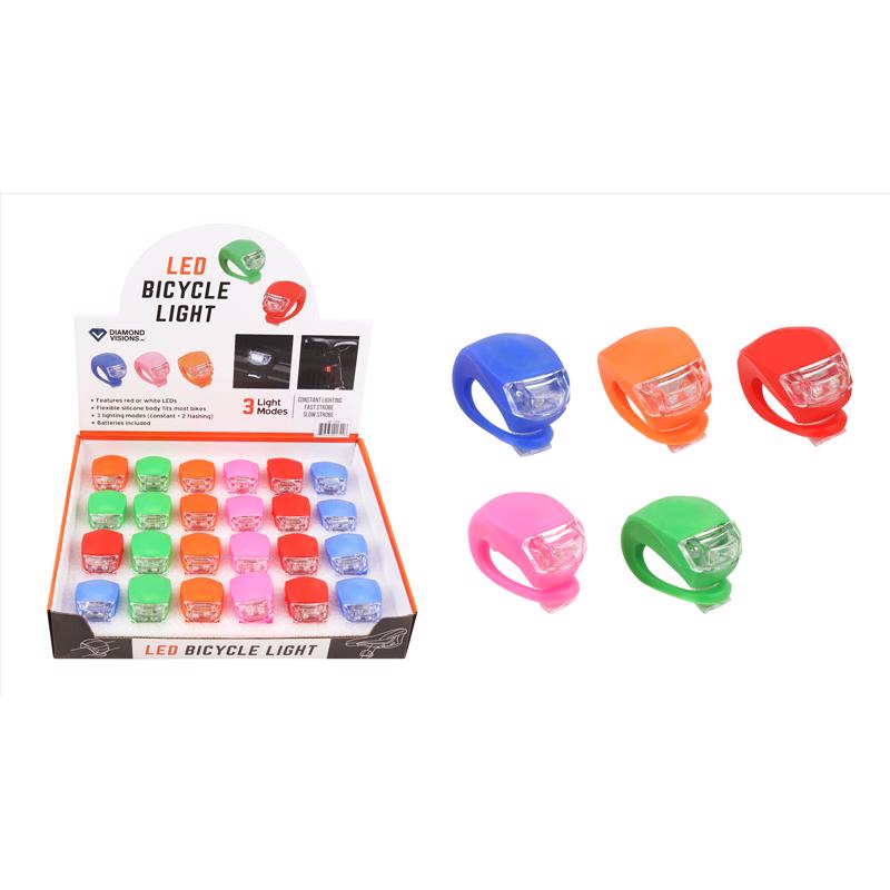 Diamond Visions Plastic LED Bike Light Assorted (Pack of 24)
