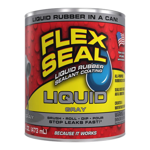 Flex Seal Family of Products Flex Seal Gray Liquid Rubber Sealant Coating 16 fl. oz. (Pack of 6)