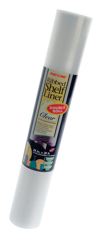 Protector de estantes acanalado transparente sin adhesivo Plast-O-Mat de Warp, 20 pies de largo x 24 pulgadas de ancho