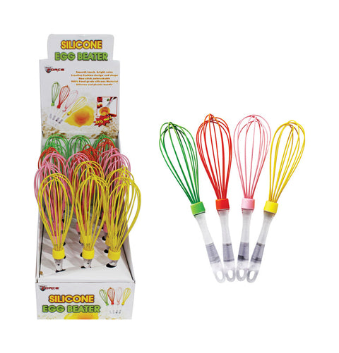 Max Force Assorted Colors Silicone Egg Beater/Wisk (Pack of 18)