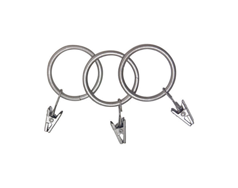 Kenney Antique Pewter Silver Modern/Contemporary Clip Ring 1 1/4 in. L