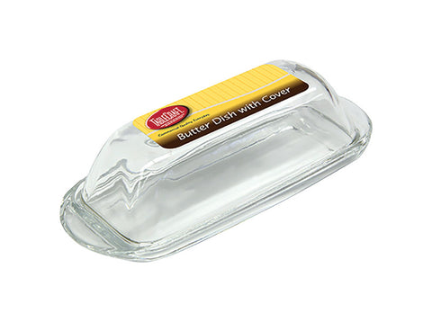 TableCraft Clear Glass Butter Dish (Pack of 6)