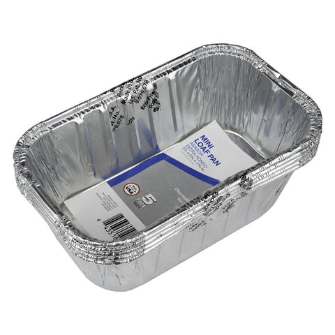 Home Plus Durable Foil 3-3/16 in. W X 5-5/8 in. L Mini Loaf Pan Silver 5 pk (Pack of 12)