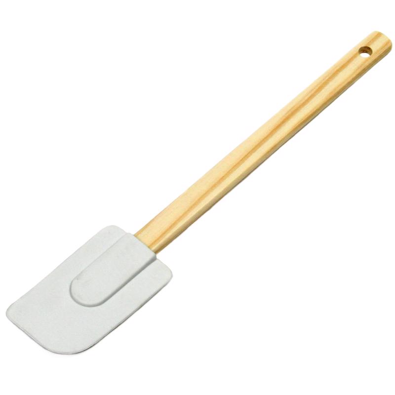 Espátula Chef Craft de silicona/madera blanca y marrón (paquete de 12)