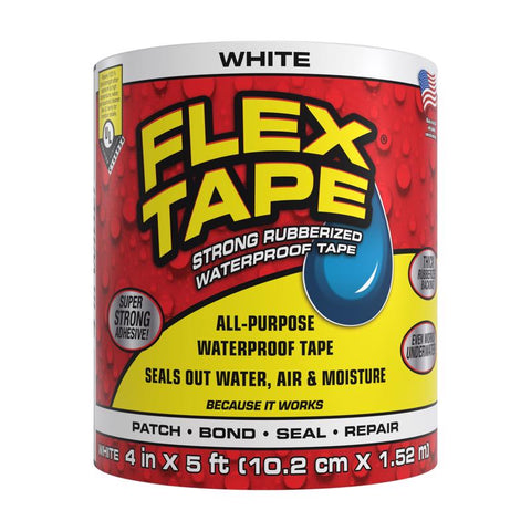 Flex Seal Family of Products Flex Tape 4 in. W X 5 ft. L White Waterproof Repair Tape (Pack of 4)