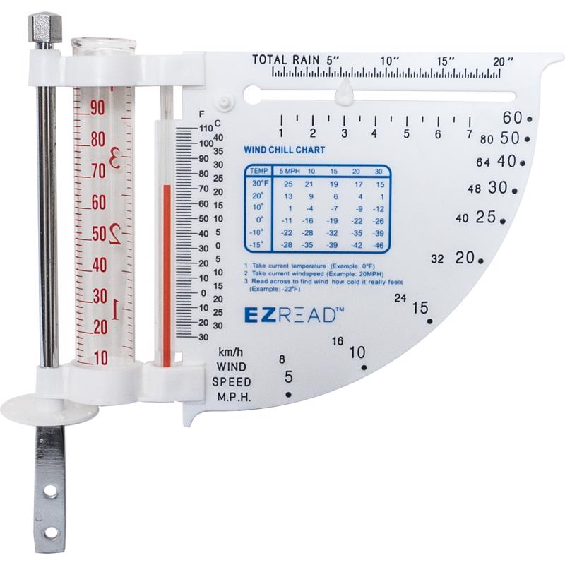 EZRead 5-in-1 Weather Meter Glass/Plastic White (Pack of 8)