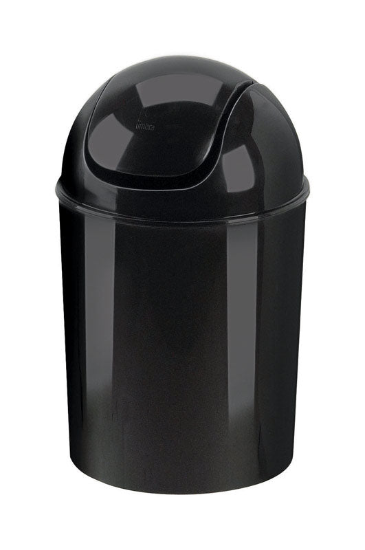 Umbra 1.25 gal Black Plastic Swing-Top Wastebasket (Pack of 6)