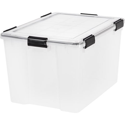 IRIS WEATHERPRO 74 qt Clear Storage Tote 14.5 in. H X 17.75 in. W X 23.6 in. D Stackable (Pack of 4)