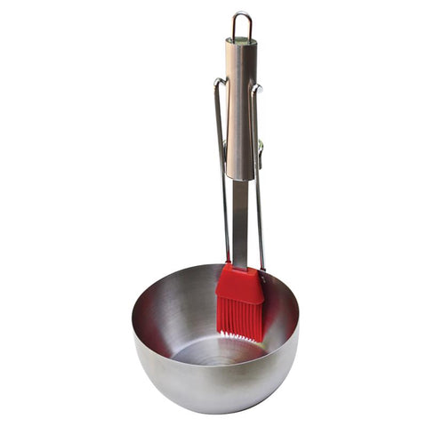 TableCraft BBQ Red/Silver Stainless Steel Brush/Sauce Pan