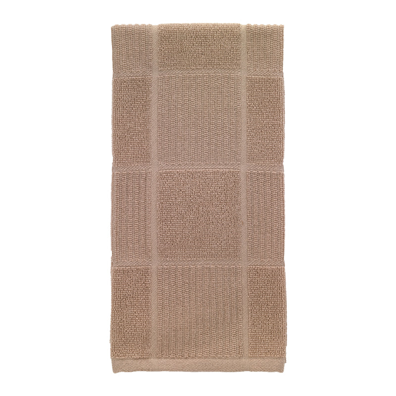 T-Fal Sand Cotton Checked Parquet Kitchen Towel 1 pk (Pack of 6)