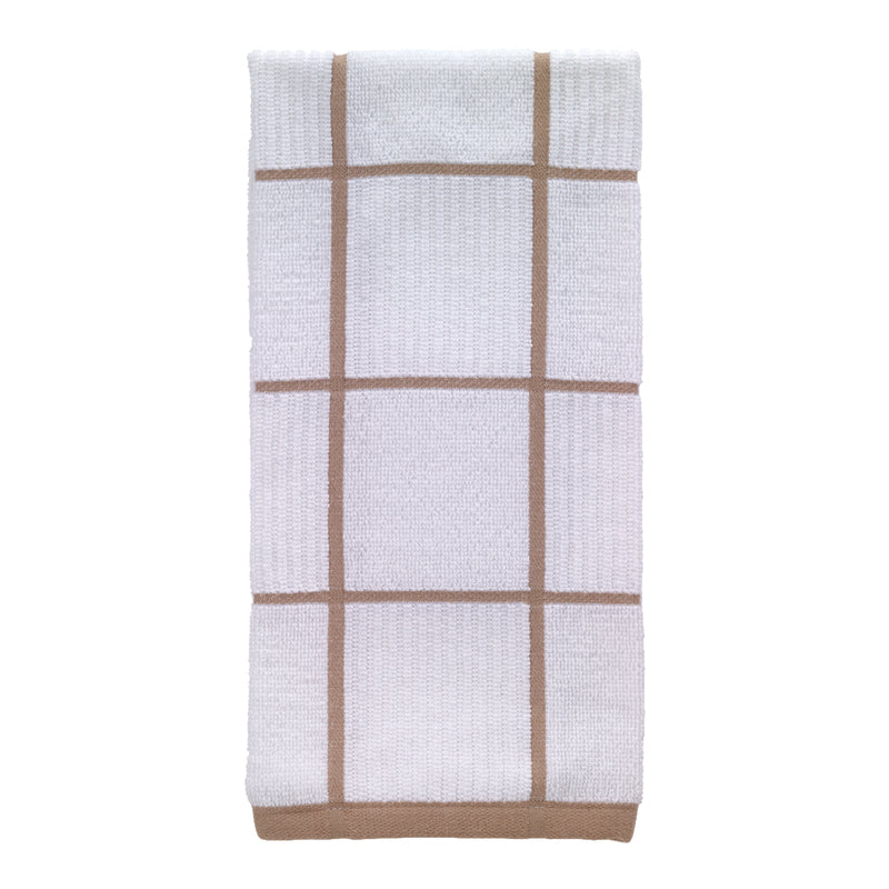 T-Fal Sand Cotton Checked Parquet Kitchen Towel 1 pk (Pack of 6)