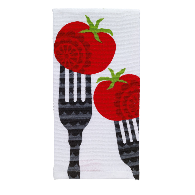 T-Fal Multicolored Cotton Fork/Tomato Kitchen Towel 1 pk (Pack of 6)