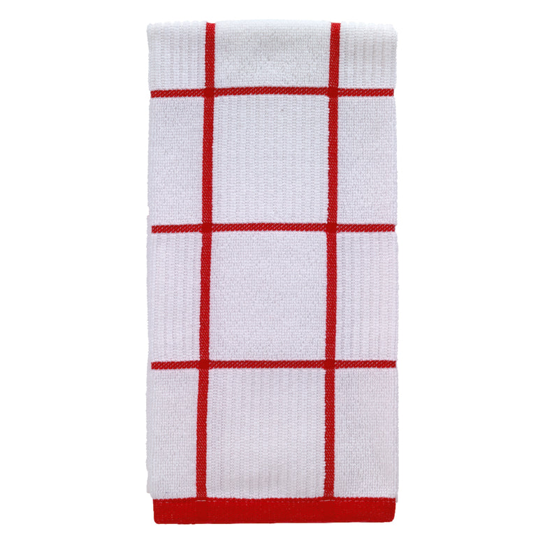 T-Fal Red Cotton Checked Parquet Kitchen Towel 1 pk (Pack of 6)