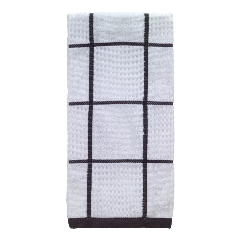 T-Fal Charcoal Cotton Checked Parquet Kitchen Towel 1 pk (Pack of 6)