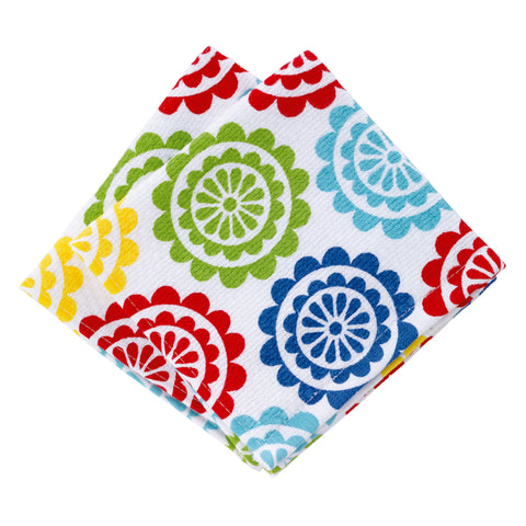 T-Fal Multicolored Cotton Medallion Dish Cloth 2 pk (Pack of 3)