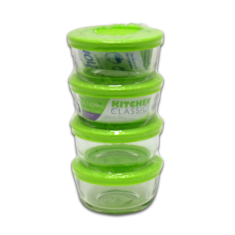 Kitchen Classics 1 cups Clear Food Storage Container Set 4 pk (Pack of 4)