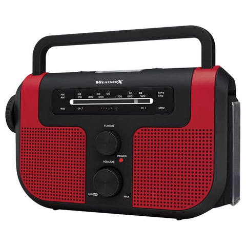 WeatherX 3000 lm Red LED Rechargeable Weather Alert Radio Flashlight AA Battery