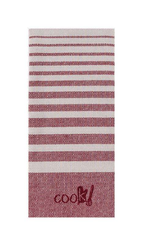 Kay Dee Cooks Kitchen Marsala Cotton Embroidered Tea Towel 1 pk (Pack of 6)