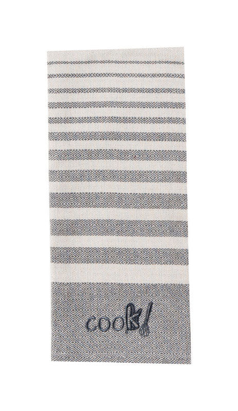 Kay Dee Cooks Kitchen Graphite Cotton Embroidered Tea Towel 1 pk (Pack of 6)