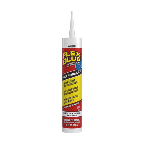 Flex Seal Family of Products Flex Glue Super Strength Rubber White Adhesive Cartridge Refill 10 fl. (Pack of 6)