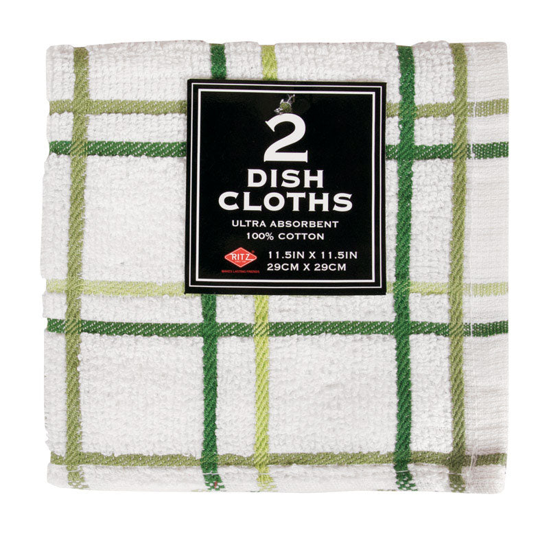 Ritz Cactus Cotton Check Dish Cloth 2 pk (Pack of 3)
