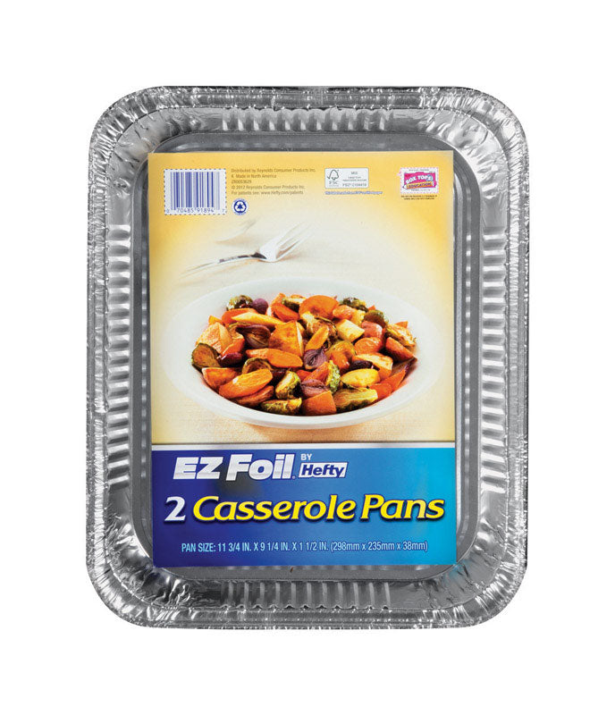 Hefty EZ Foil 9-1/4 in. W X 11-3/4 in. L Casserole Pan Silver 2 pk (Pack of 12)