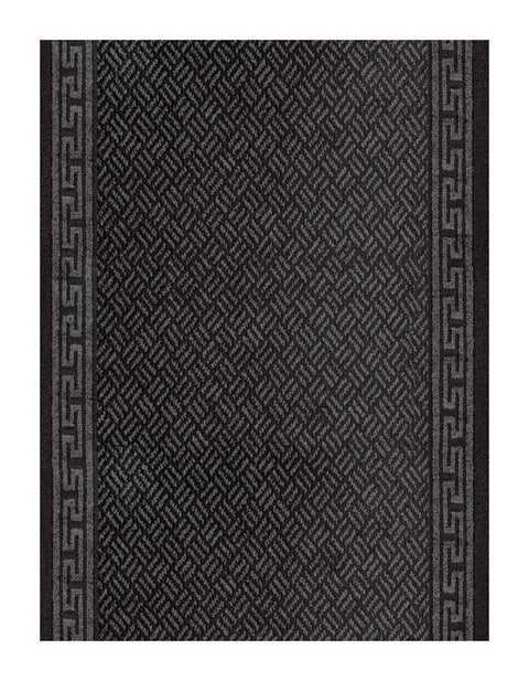 Multy Home Greek Key 60 ft. L X 26 in. W Gray Nonslip Carpet Runner