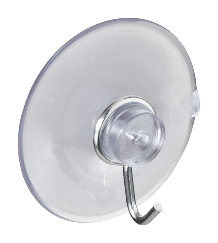 National Hardware 1-3/4 in. L Clear Metal/Plastic Medium Suction Hook 2 lb. cap. 1 pk (Pack of 5)
