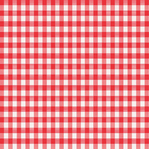 Magic Cover Red/White Checkered Vinyl Disposable Tablecloth 52 in. L X 52 in. W