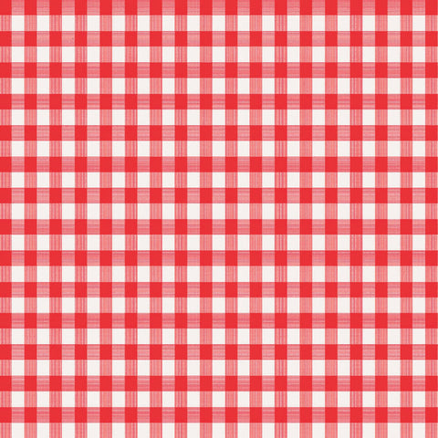 Magic Cover Red/White Checkered Vinyl Disposable Tablecloth 90 in. L X 52 in. W