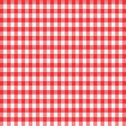 Magic Cover Red/White Checkered Vinyl Disposable Tablecloth 54 in. L X 54 in. W