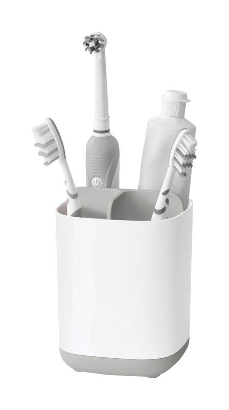 Joseph Joseph 4 Compartment Gray/White Plastic Toothbrush Holder