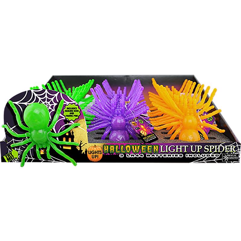 Magic Seasons White 4.75 in. Prelit Light Up Spider (Pack of 24)