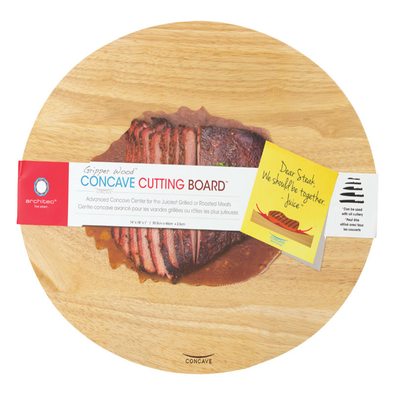 Architec Gripperwood 18 in. L X 14 in. W X 1 in. Rubberwood Concave Carving Board (Pack of 4)